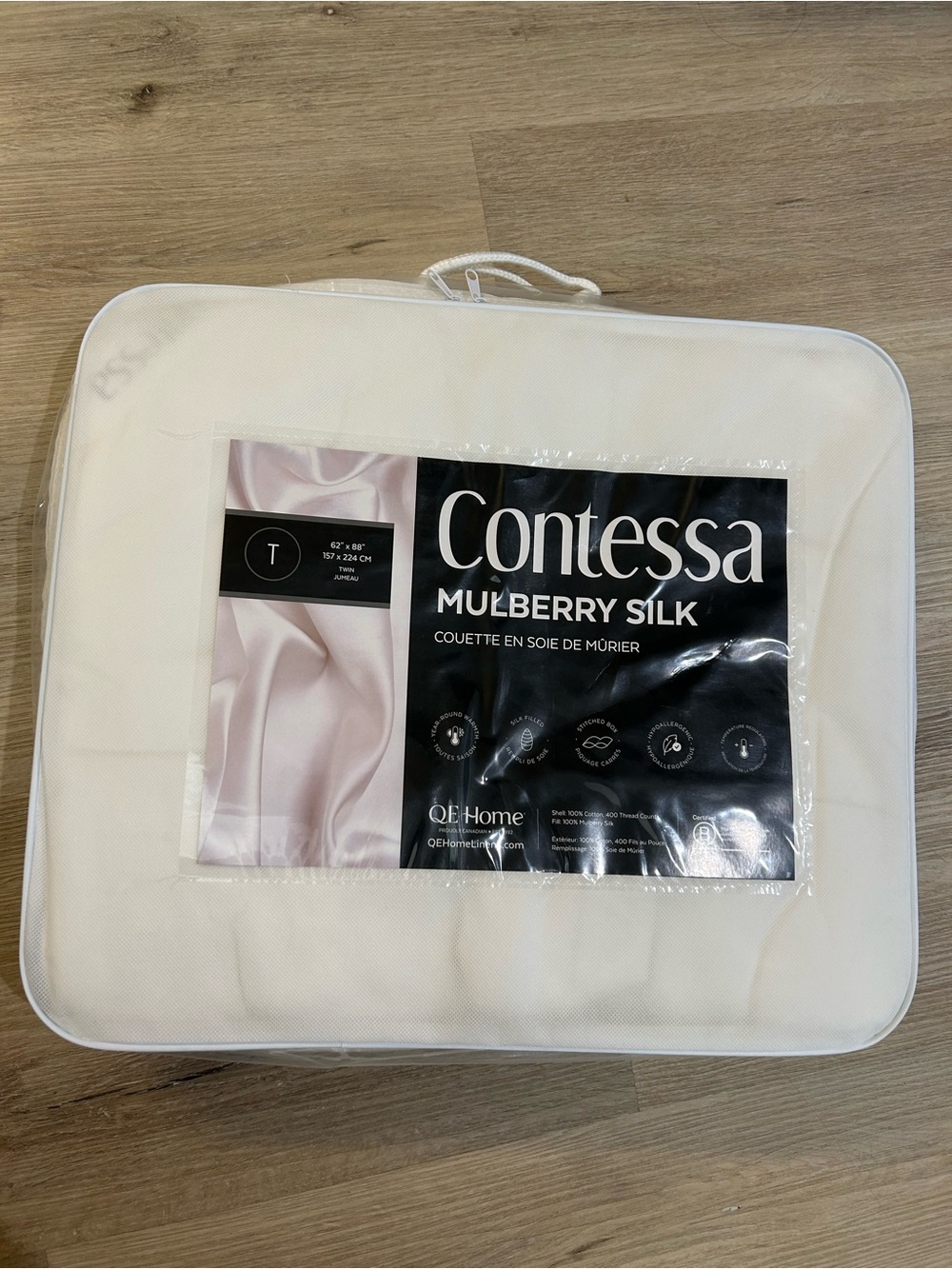 QEhome Contesssa 100% mulberry silk duvet twin 62”✖️88”